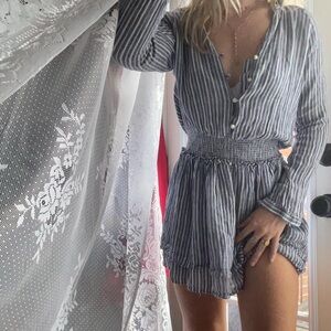 Rails Blue and White Striped Top